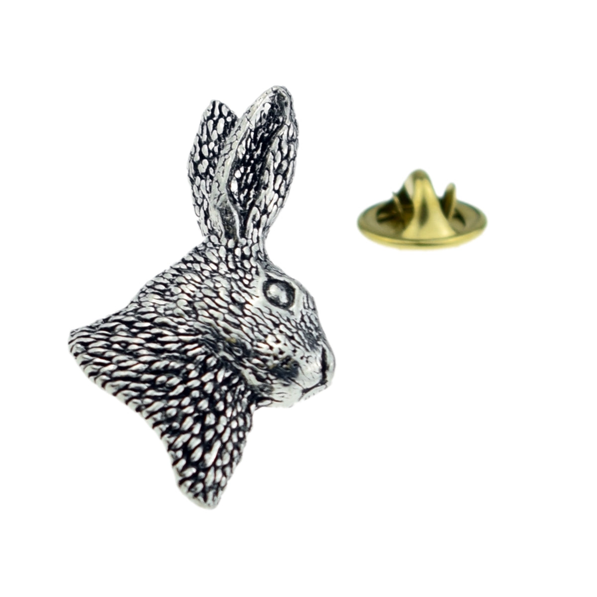 Hares Head (Rabbit) English Pewter Lapel Pin Badge
