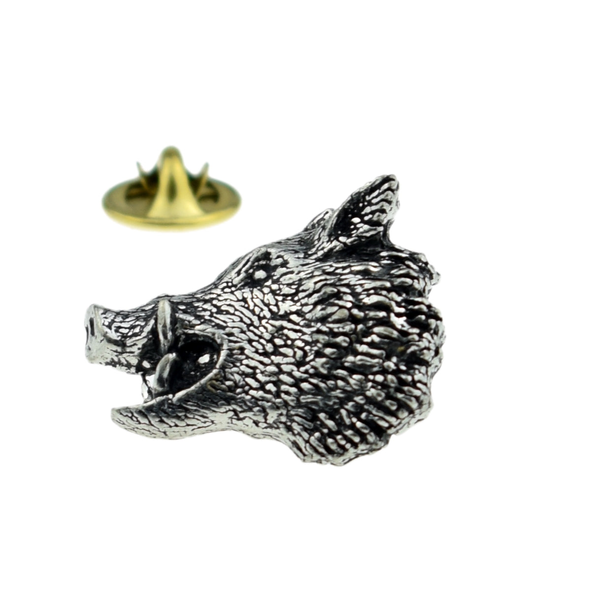 Boars Head English Pewter Lapel Pin Badge