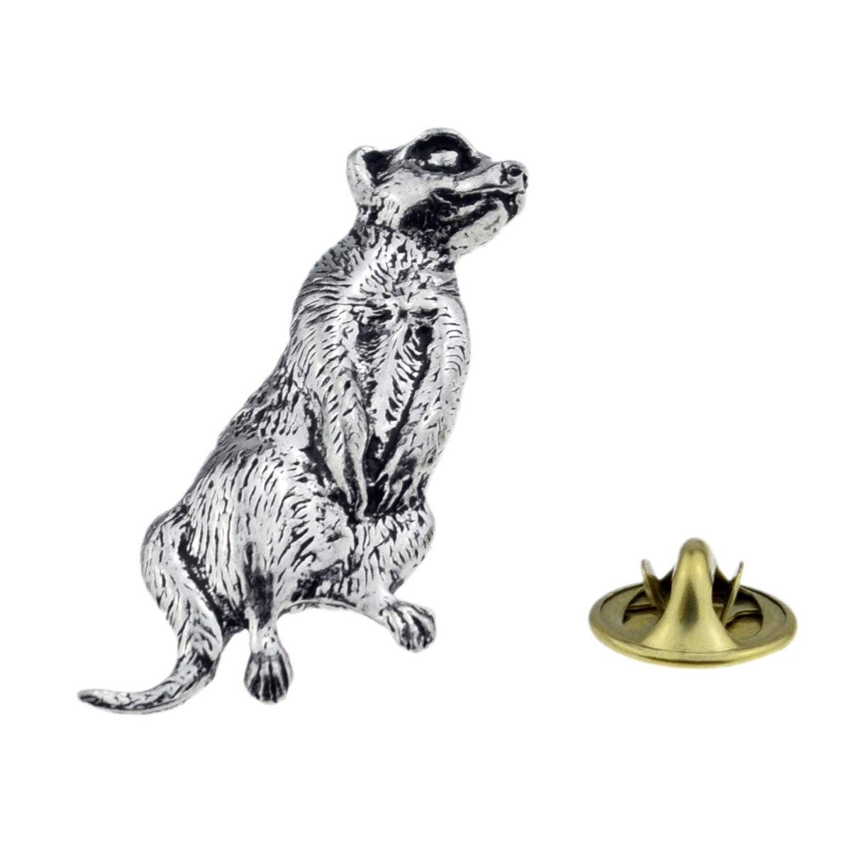 Meerkat English Pewter Lapel Pin Badge