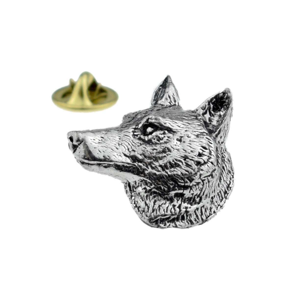 Wolfs Head English Pewter Lapel Pin Badge