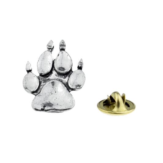 Animal Paw Print Pewter Lapel Pin Badge