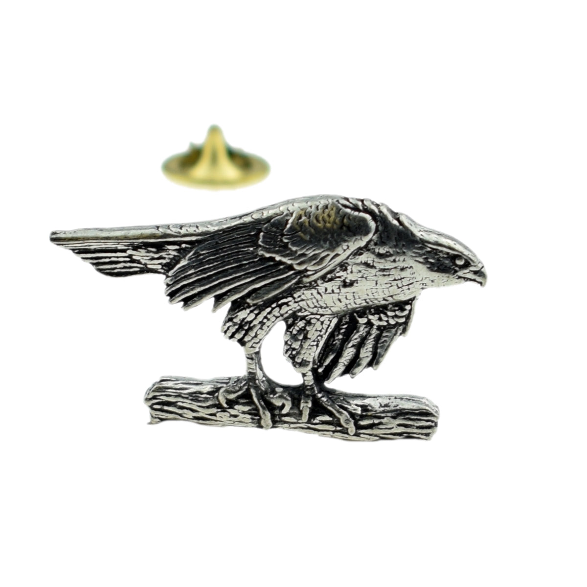 Hawk English Pewter Lapel Pin Badge