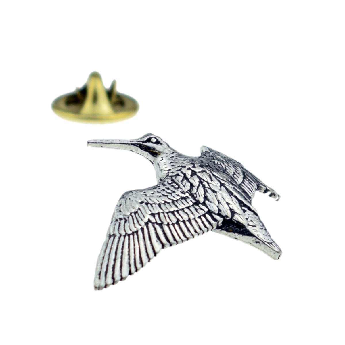 Woodcock Bird English Pewter Lapel Pin Badge