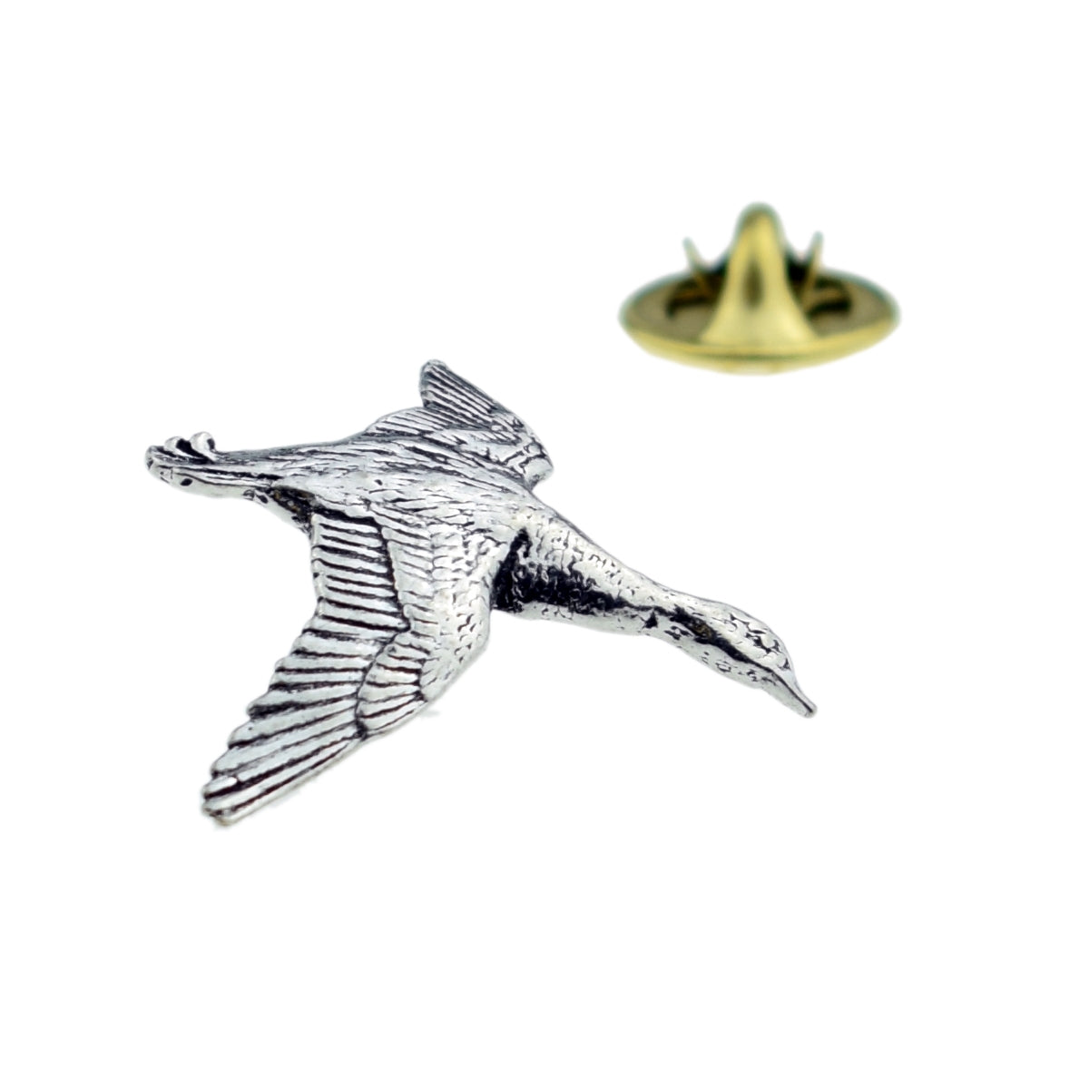Mallard Duck Bird English Pewter Lapel Pin Badge