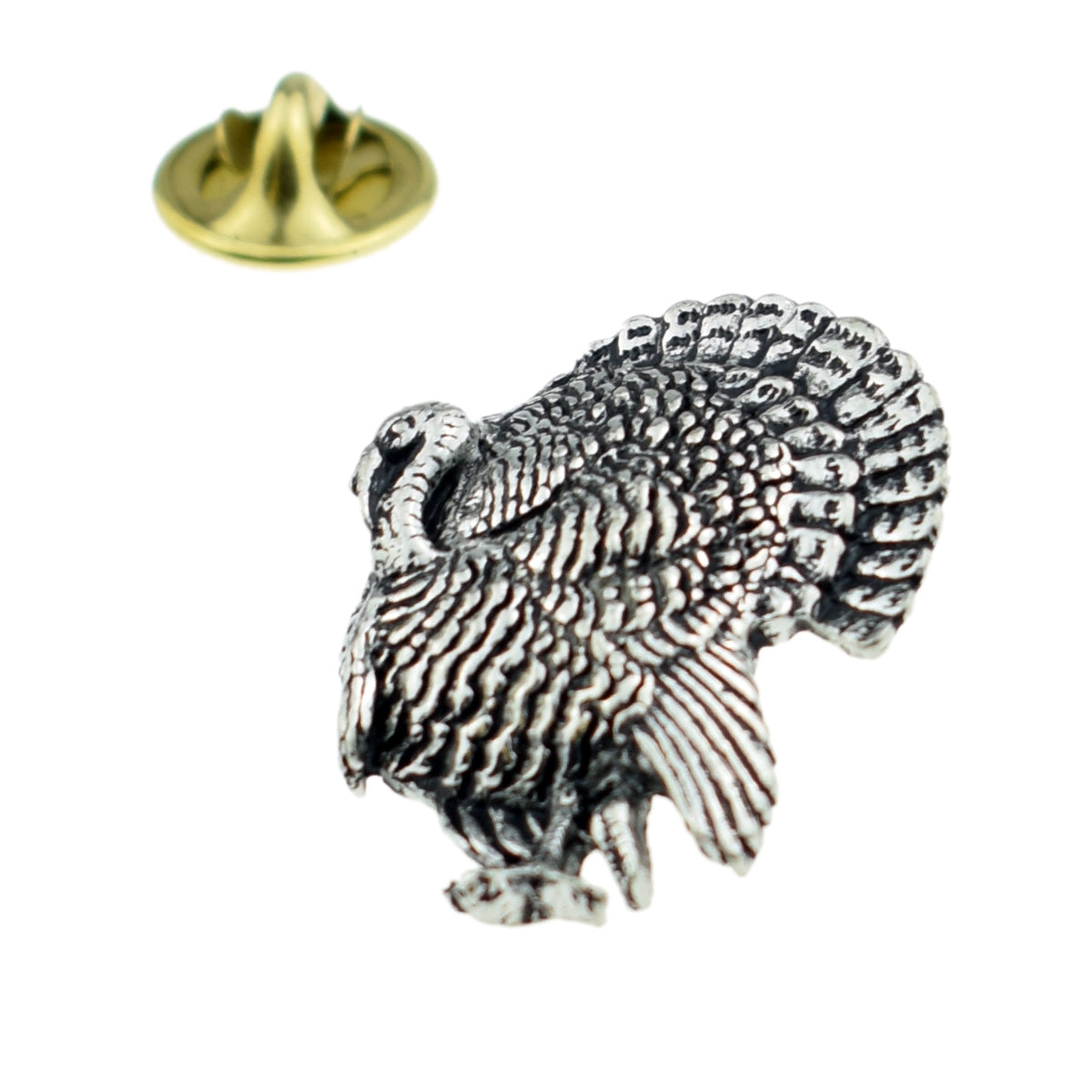 Turkey Bird English Pewter Lapel Pin Badge