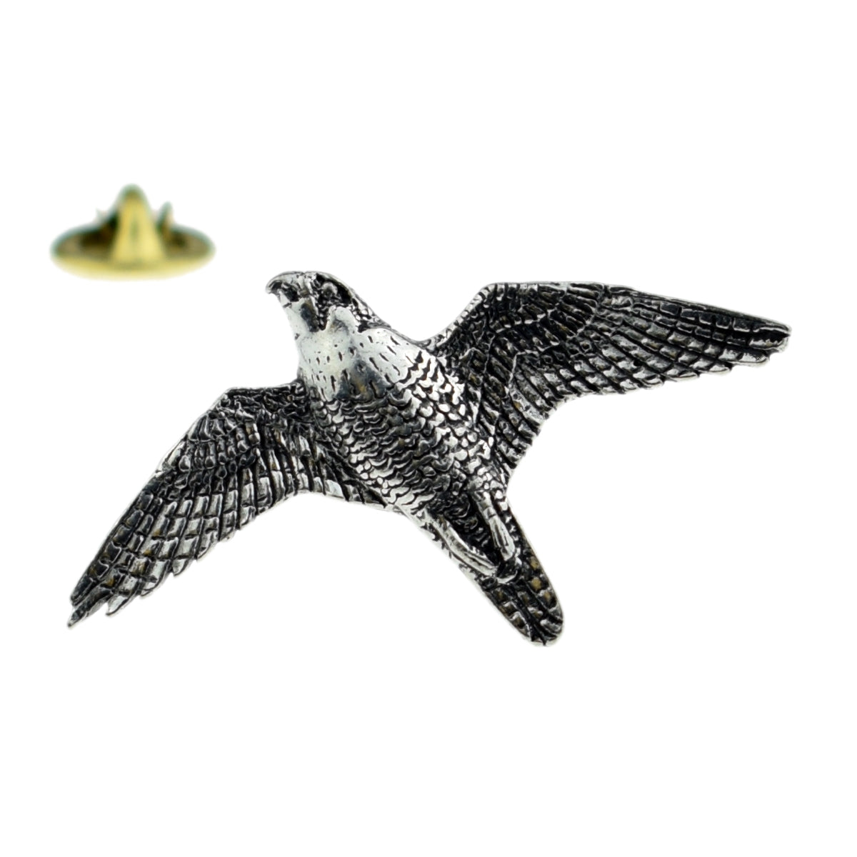 Peregrine Falcon English Pewter Lapel Pin Badge