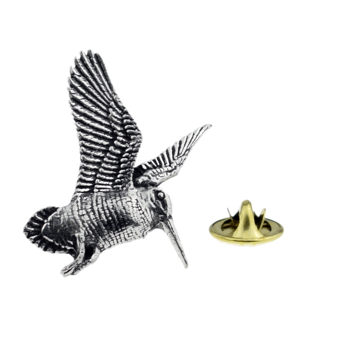 Rising Woodcock Bird English Pewter Lapel Pin Badge