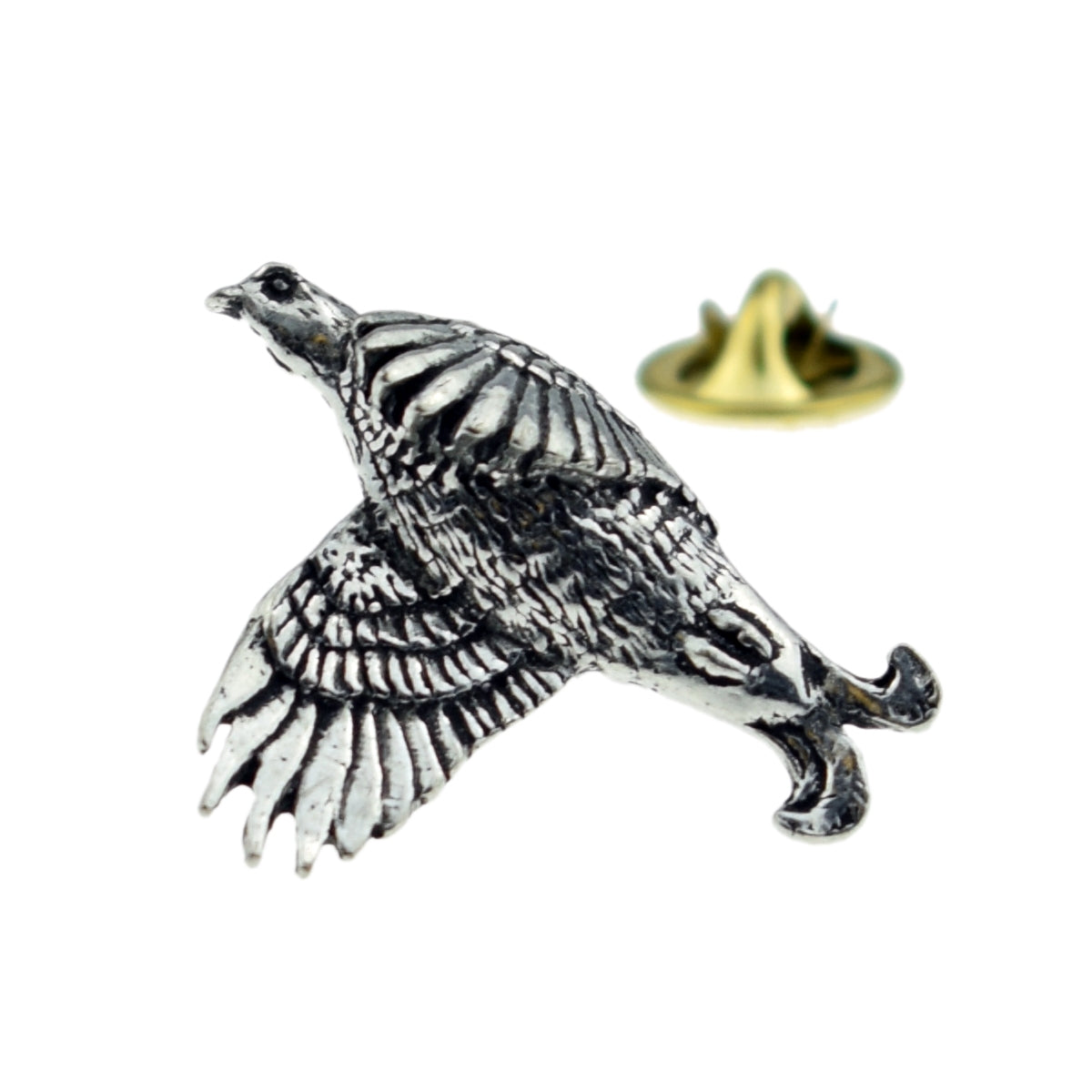 Black Grouse Bird English Pewter Lapel Pin Badge