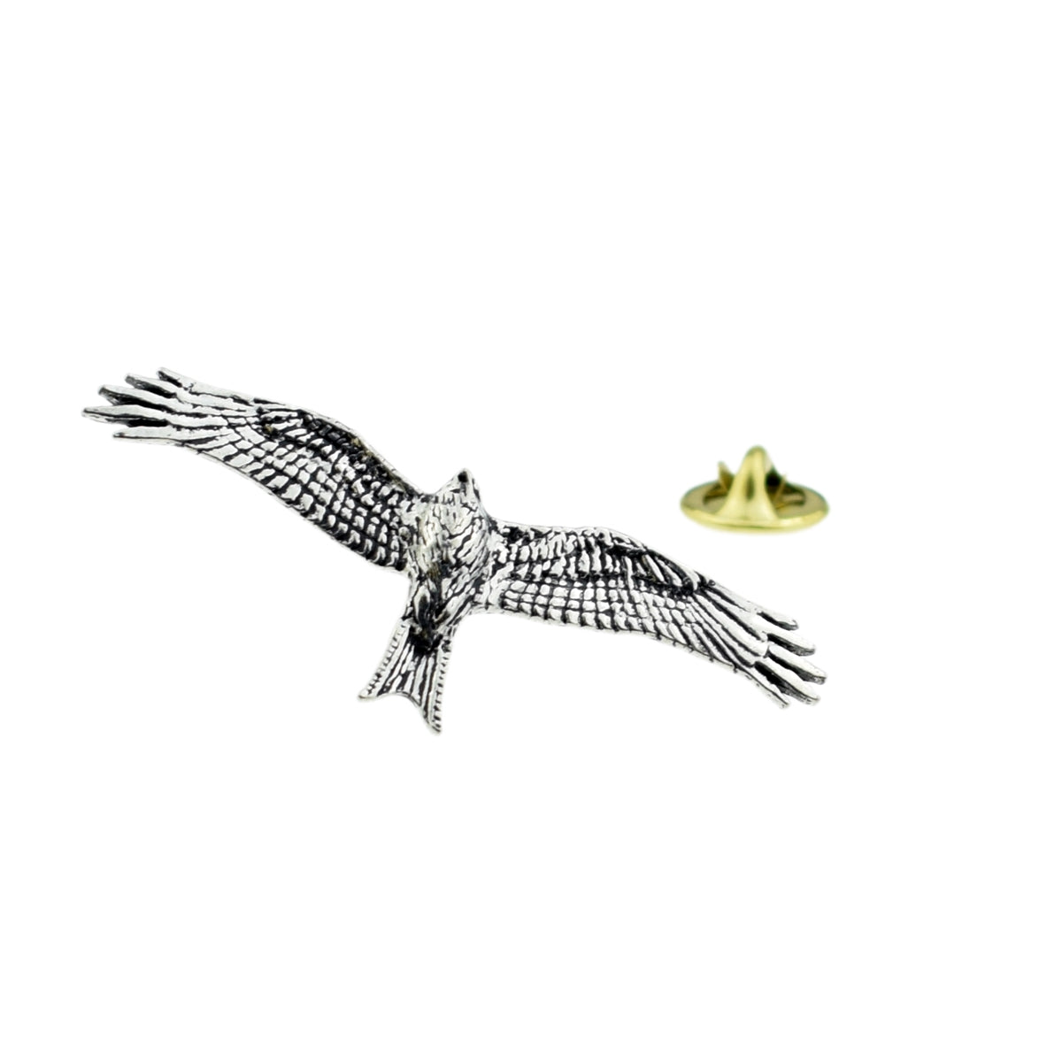 Red Kite Bird English Pewter Lapel Pin Badge