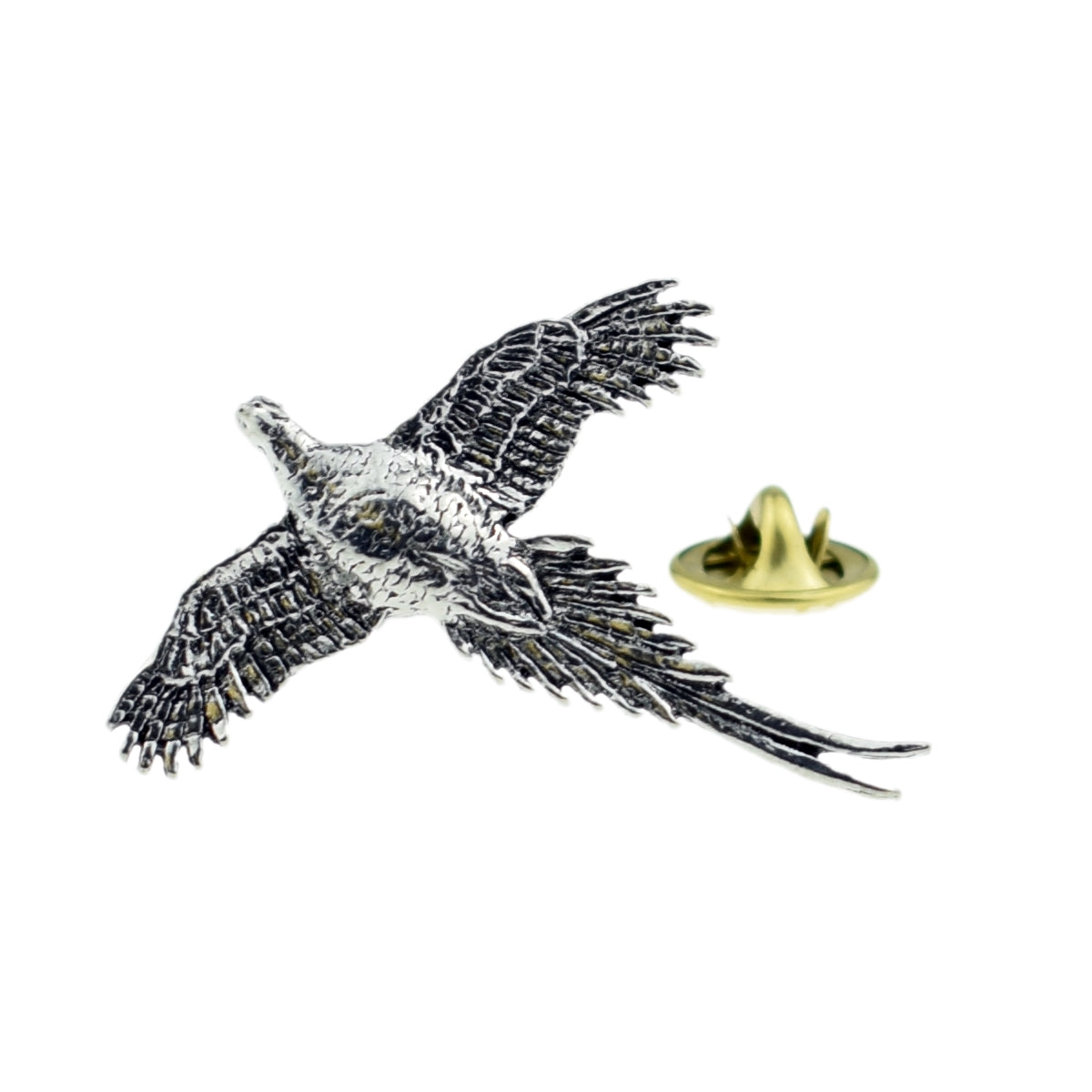 High Pheasant Bird English Pewter Lapel Pin Badge