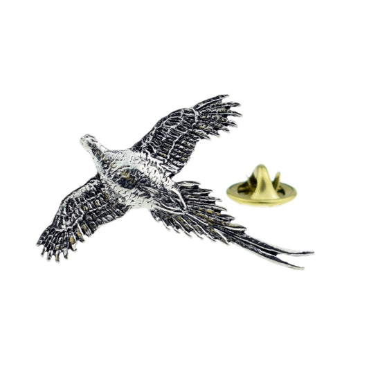 High Pheasant Bird English Pewter Lapel Pin Badge