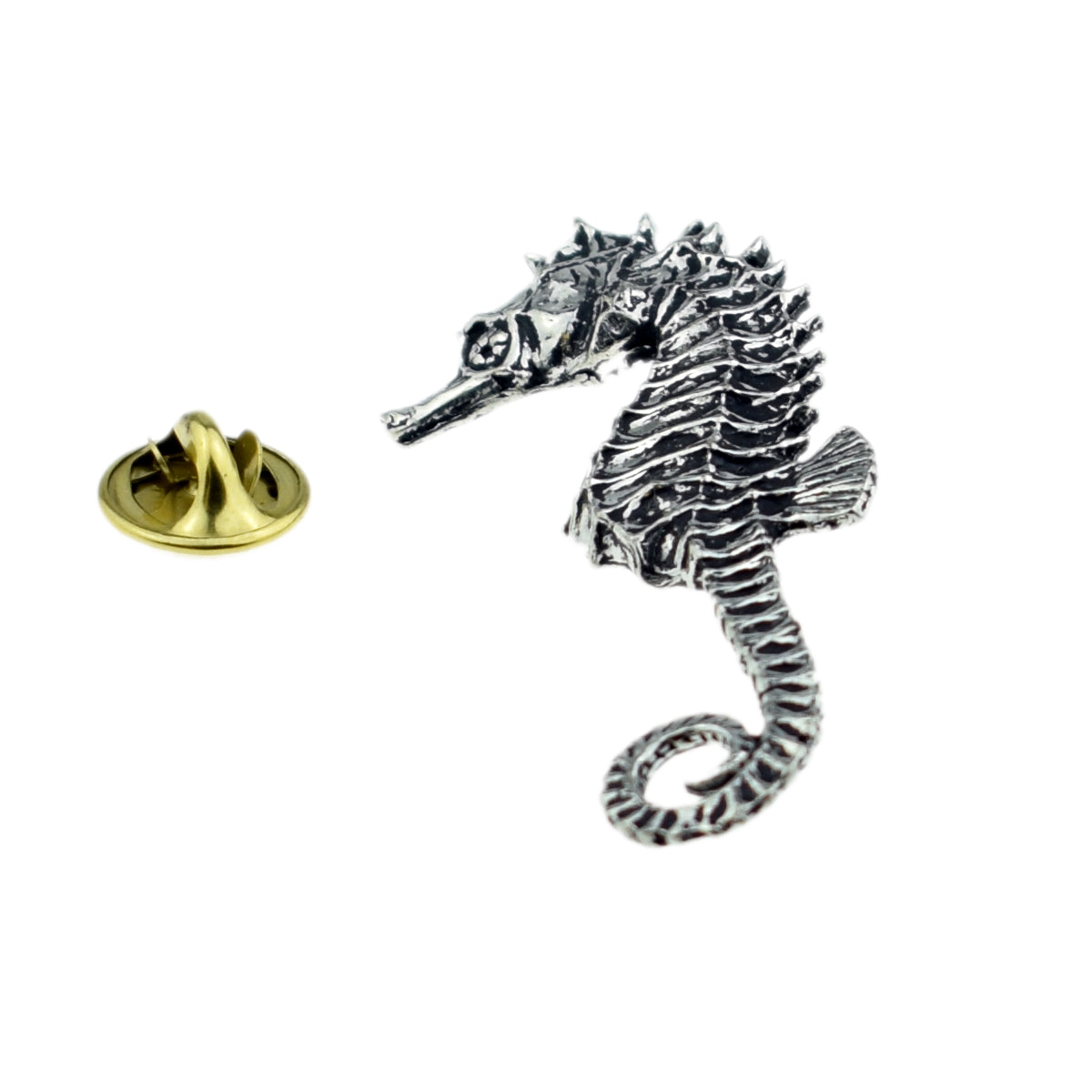 Seahorse, Nautical (Fish) English Pewter Lapel Pin Badge