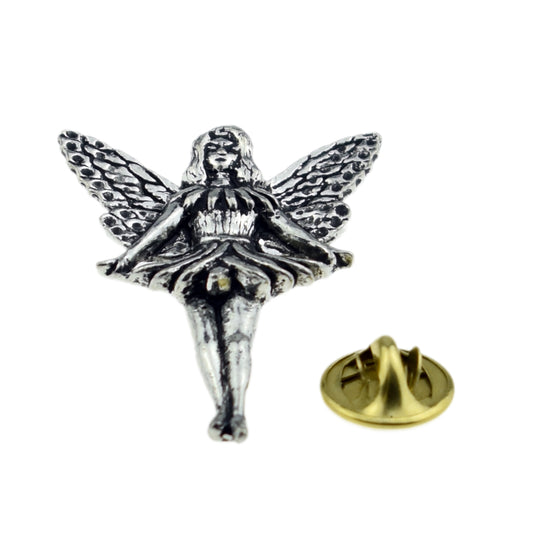 Standing Fairy English Pewter Lapel Pin Badge