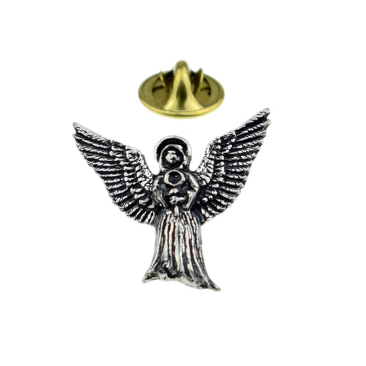 Flying Angel English Pewter Lapel Pin Badge