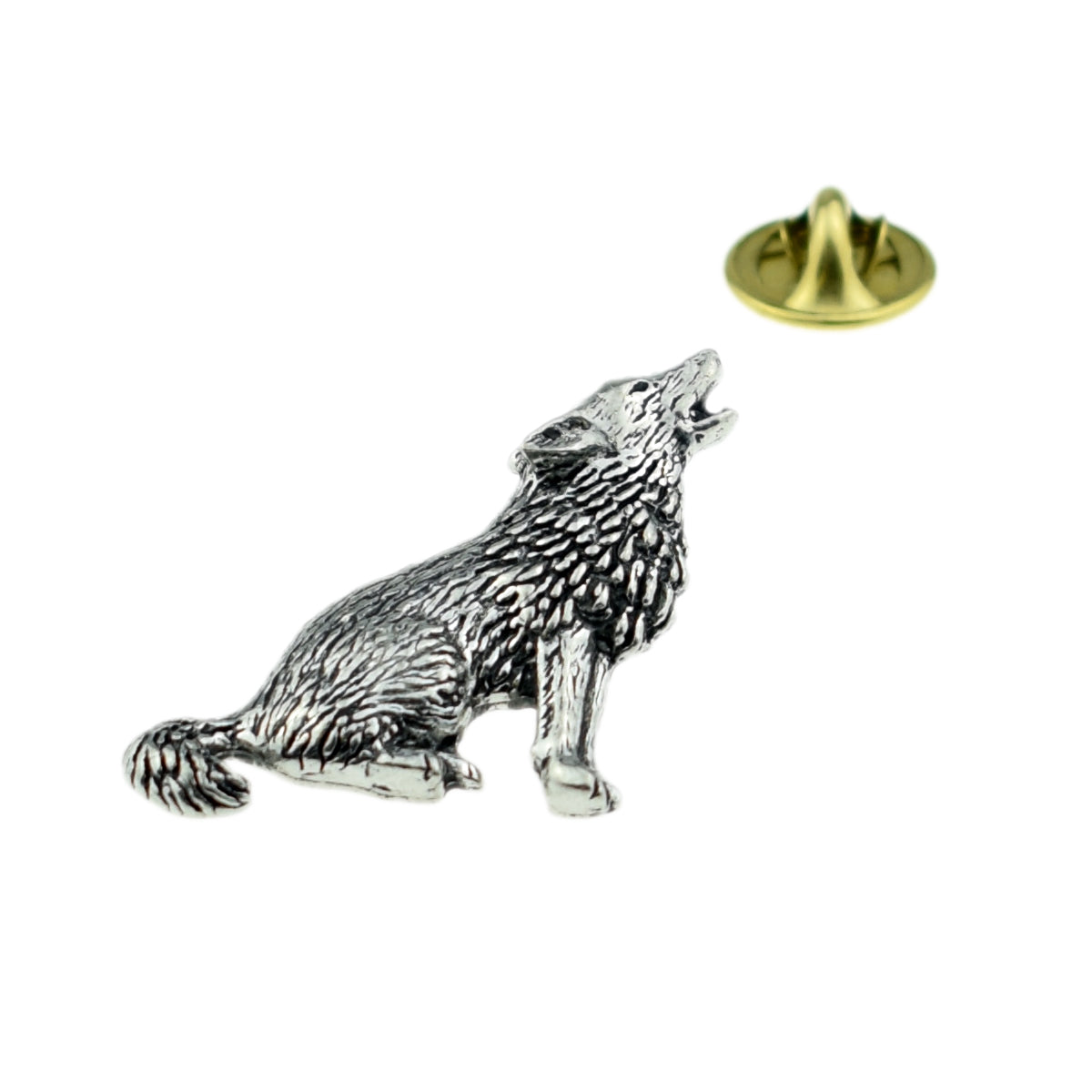 Howling Wolf Pewter Lapel Pin Badge