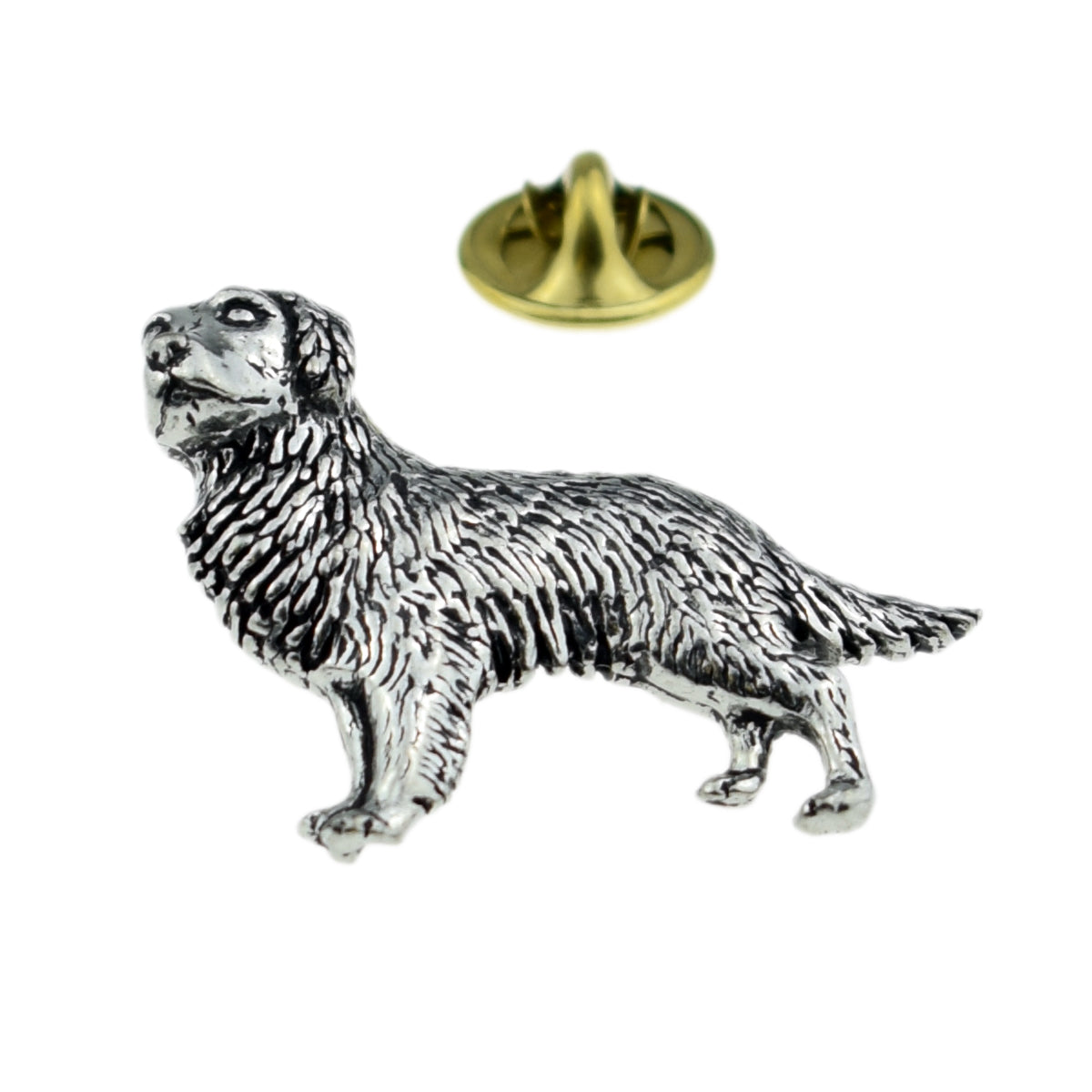 Golden Retreiver Dog Pewter Lapel Pin Badge