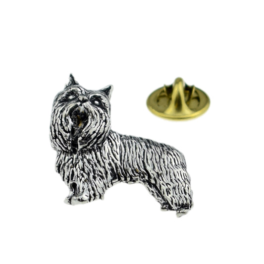 Yorkshire Terrier Dog Pewter Lapel Pin Badge