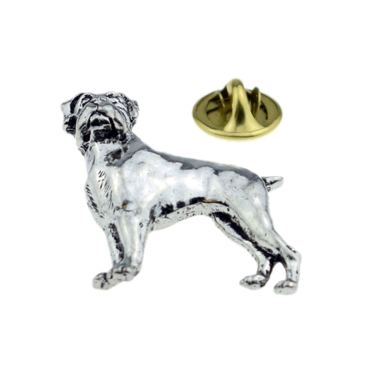 Boxer, Dog. English Pewter Lapel Pin Badge