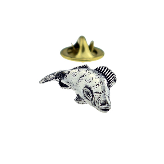 Small Perch fish fishing English Pewter Lapel Pin Badge