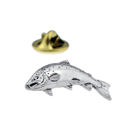 Small Salmon Fish Pewter Lapel Pin Badge