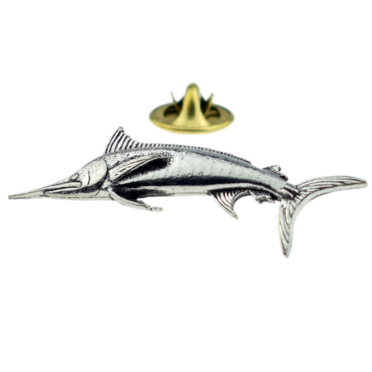 Marlin (like a Swordfish) Pewter Lapel Pin Badge