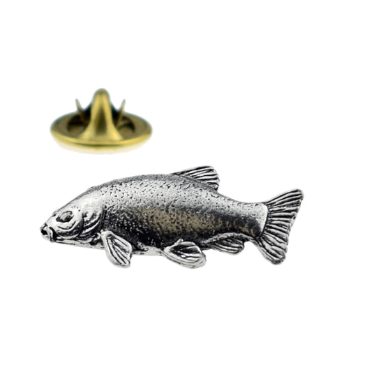 Trench fish fishing English Pewter Lapel Pin Badge
