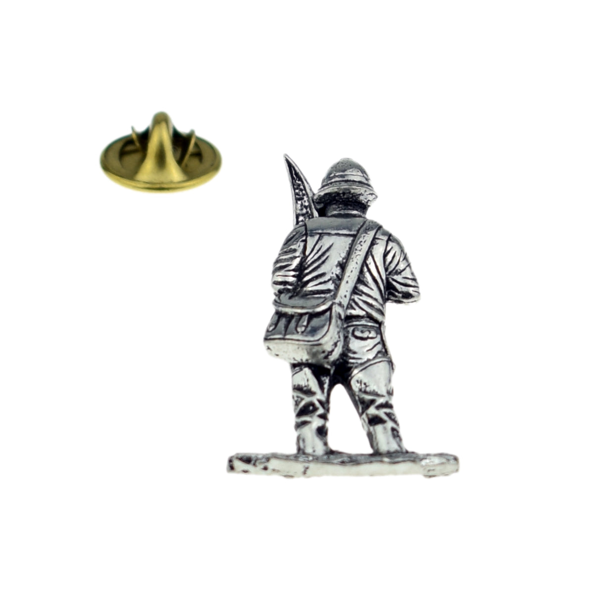 Fly Fisherman Pewter Lapel Pin Badge