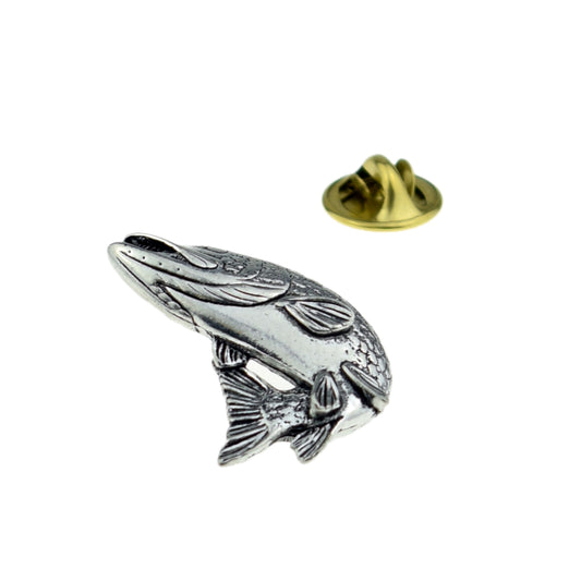 Turning Pike Fish Pewter Lapel Pin Badge