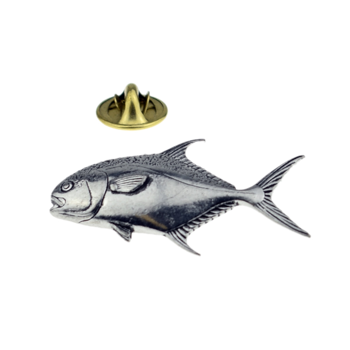 Permit fish fishing English Pewter Lapel Pin Badge