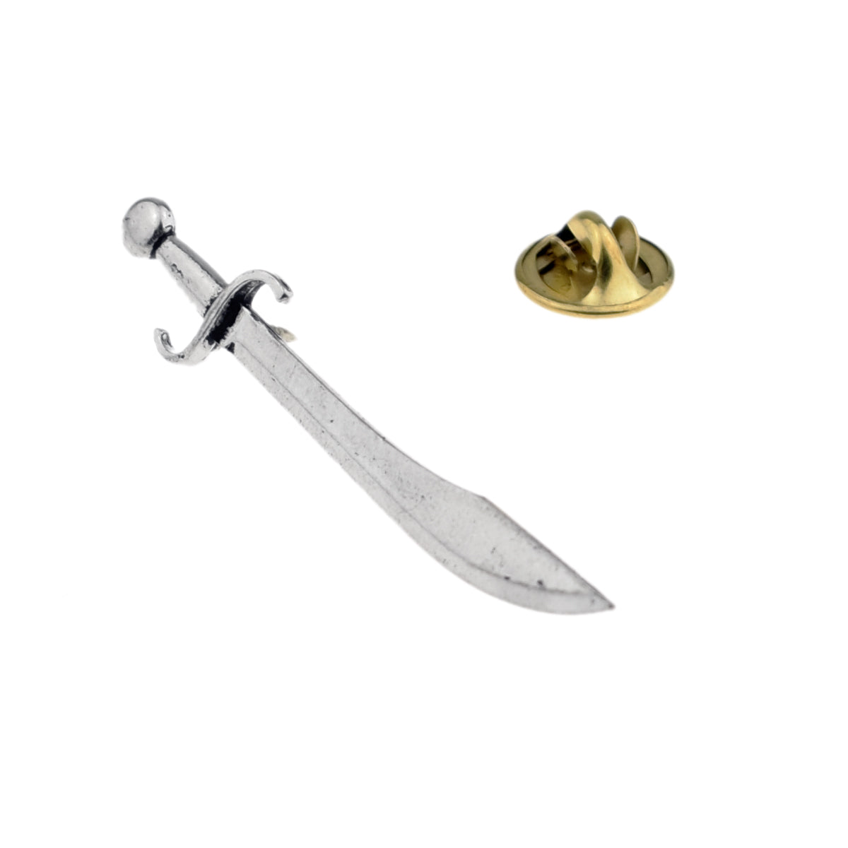 Falchion Sword Pewter Lapel Pin Badge