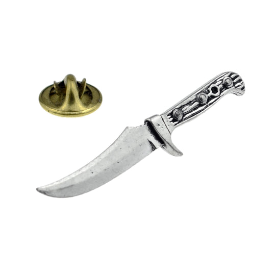 Hunting Knife Pewter Lapel Pin Badge