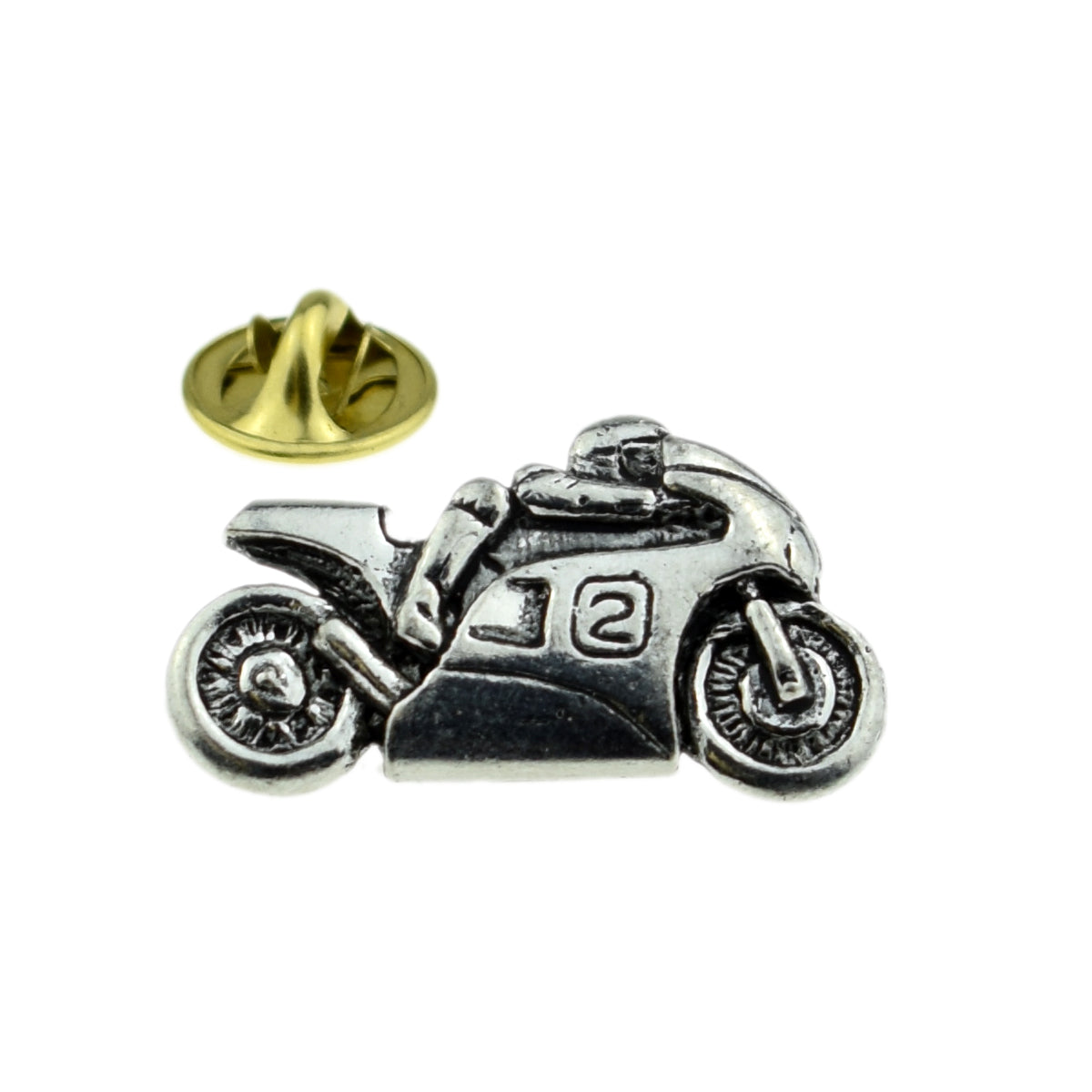 Motorbike, Motor Cycle, Biker Pewter Lapel Pin Badge