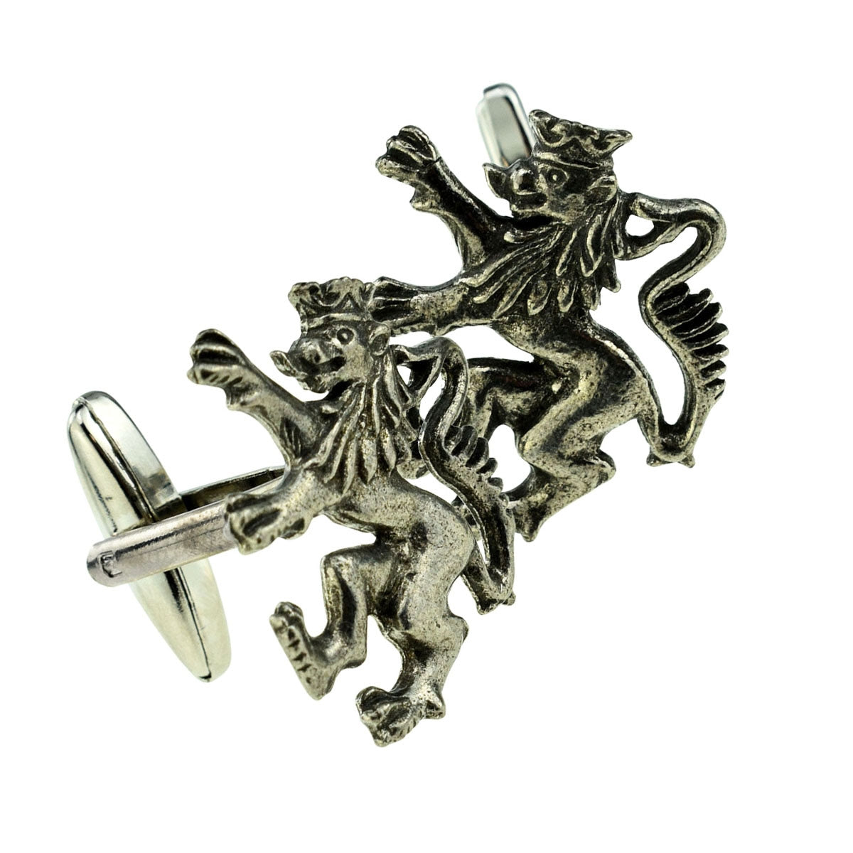 Heraldic Lion Design pewter Cufflinks | Ashton and Finch