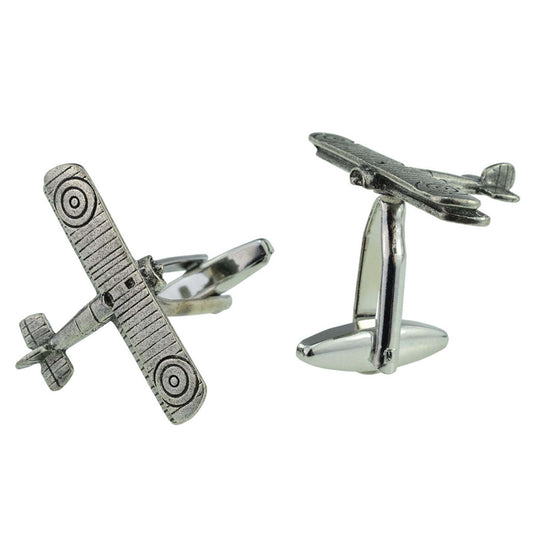WW1 Biplane Aeroplane Aircraft Pewter Cufflinks | Ashton and Finch