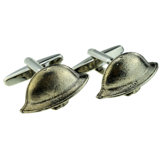 Tommy WWI Army Helmet Design Pewter Cufflinks | Ashton and Finch