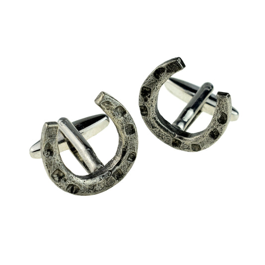 English Made Pewter Cufflinks Horseshoe | Ashton and Finch