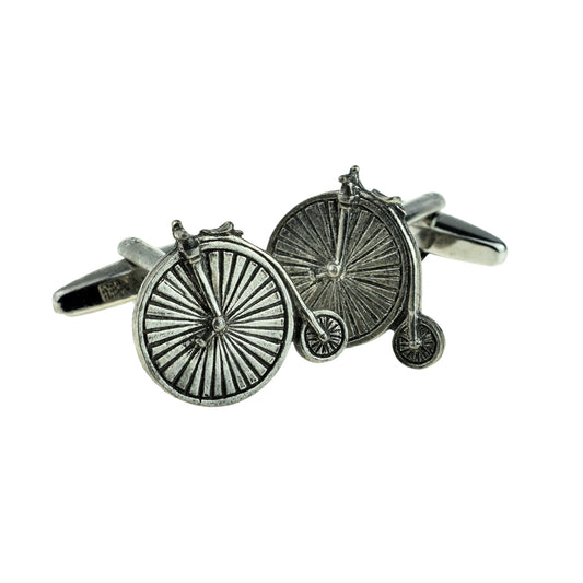 English Made Pewter Cufflinks Penny Farthing Bicycle | Ashton and Finch