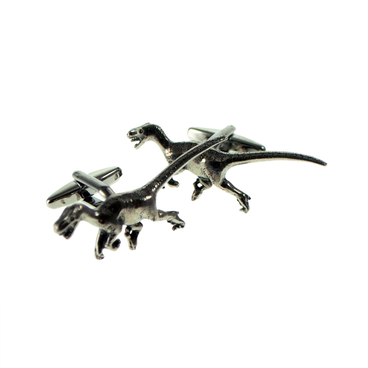 English Made Velociraptor Pewter Cufflinks | Ashton and Finch