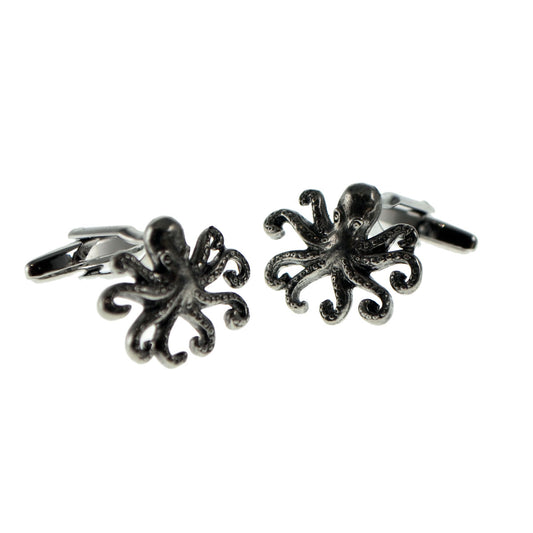 English Made Octopus Pewter Cufflinks | Ashton and Finch