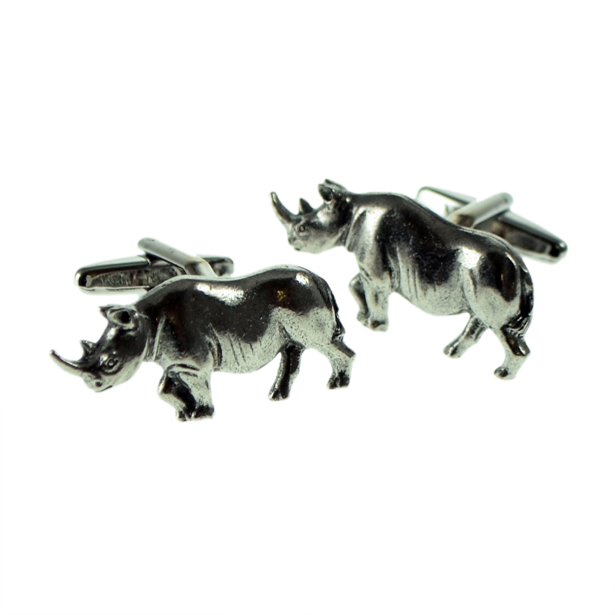 English Made Rhino Pewter Cufflinks (DWC) | Ashton and Finch