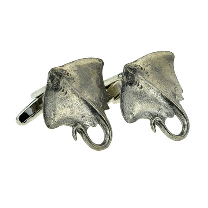 English Made Stingray Pewter Cufflinks | Ashton and Finch
