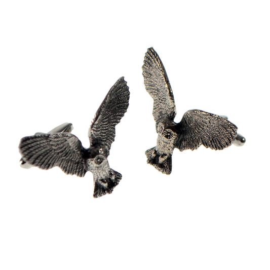 English Made Owl Pewter Cufflinks | Ashton and Finch