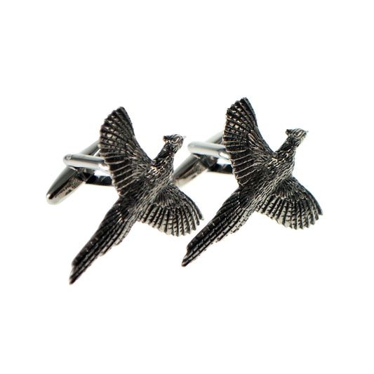English Made Pheasant Pewter Cufflinks | Ashton and Finch