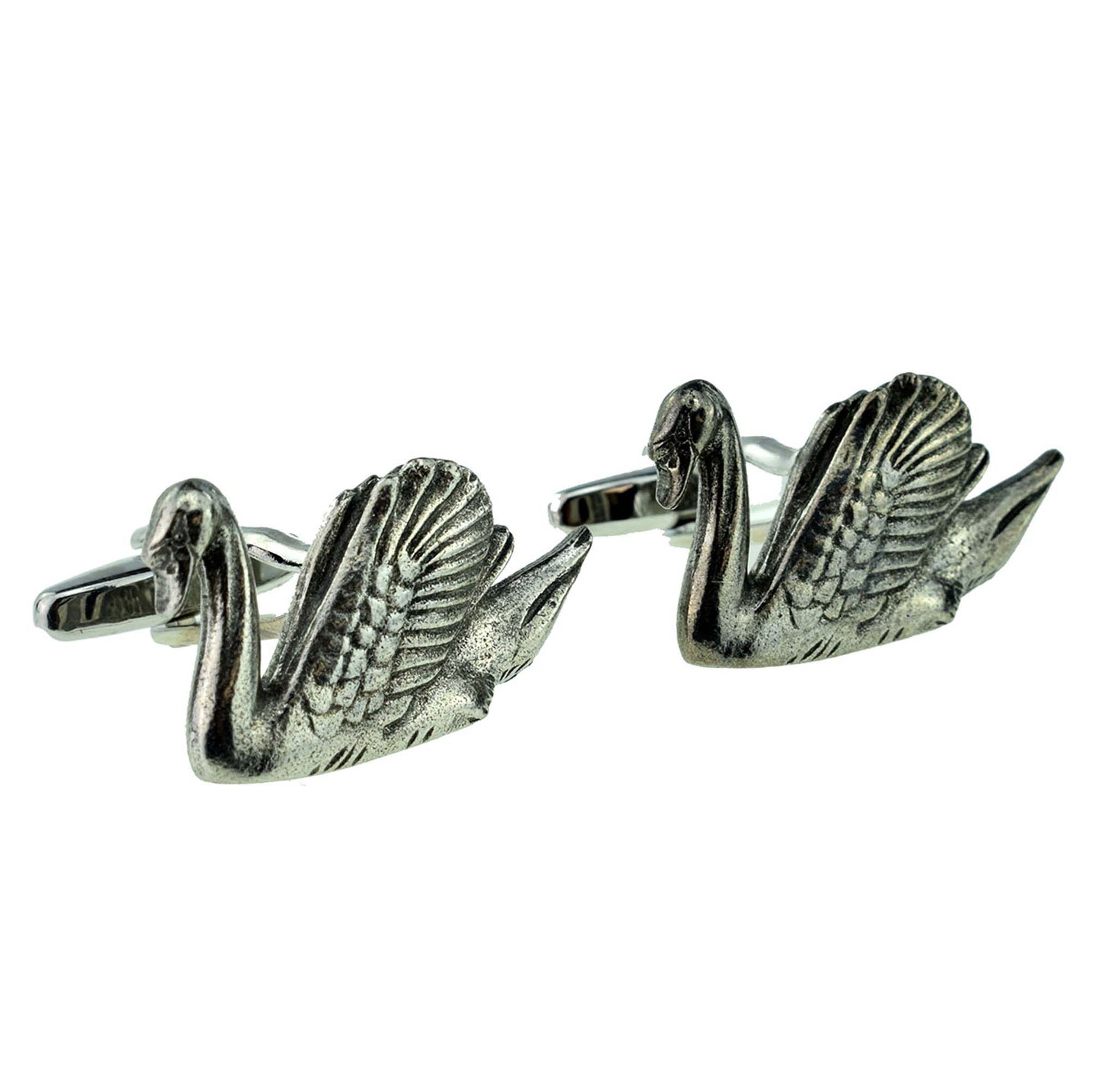 Swan Bird Wildlife Pewter Cufflinks | Ashton and Finch
