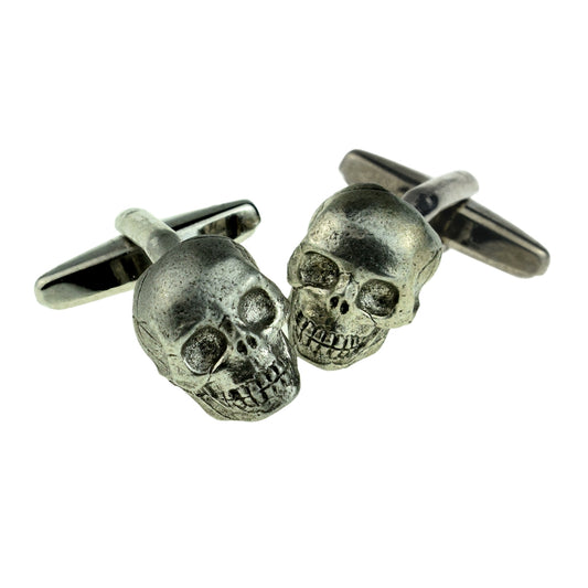 English Made Pewter Cufflinks Skull | Ashton and Finch