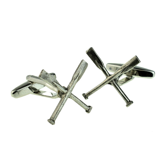 English Made Pewter Crossed Oars Cufflinks | Ashton and Finch