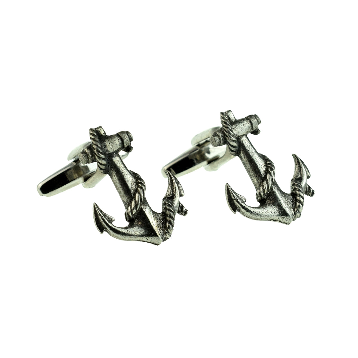 English Made Pewter Cufflinks Ships Anchors | Ashton and Finch