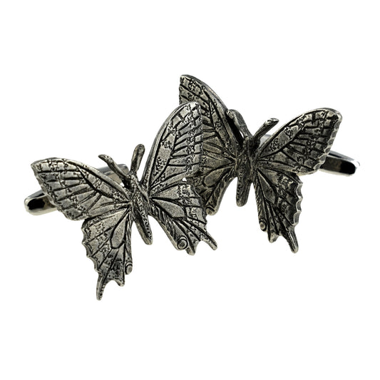 English Made Pewter Cufflinks Butterfly | Ashton and Finch