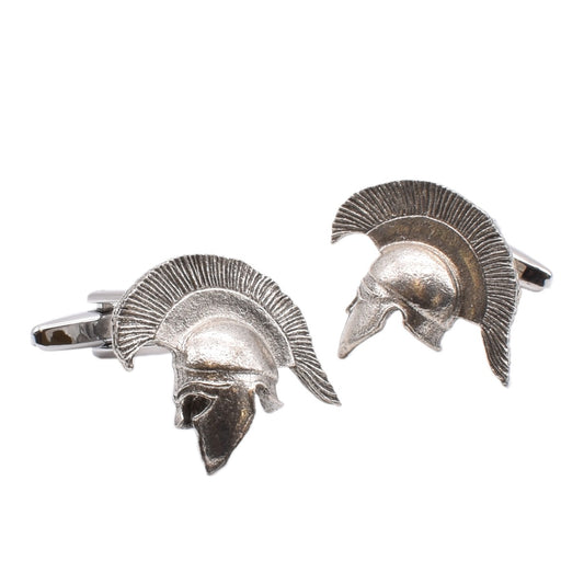 Greek Helmet Pewter Cufflinks | Ashton and Finch