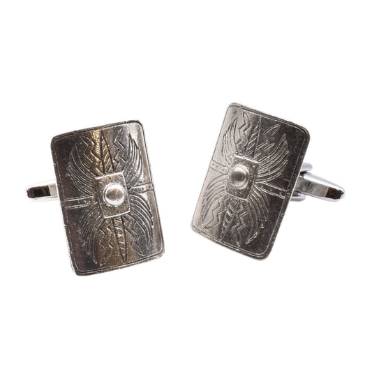 Roman Shield Pewter Cufflinks | Ashton and Finch